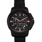 Buy Shop Maserati Successo 44mm Black Dial Black Steel Strap Watch For Men - R8873621014 USA Online