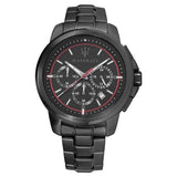 Buy Shop Maserati Successo 44mm Black Dial Black Steel Strap Watch For Men - R8873621014 USA Online