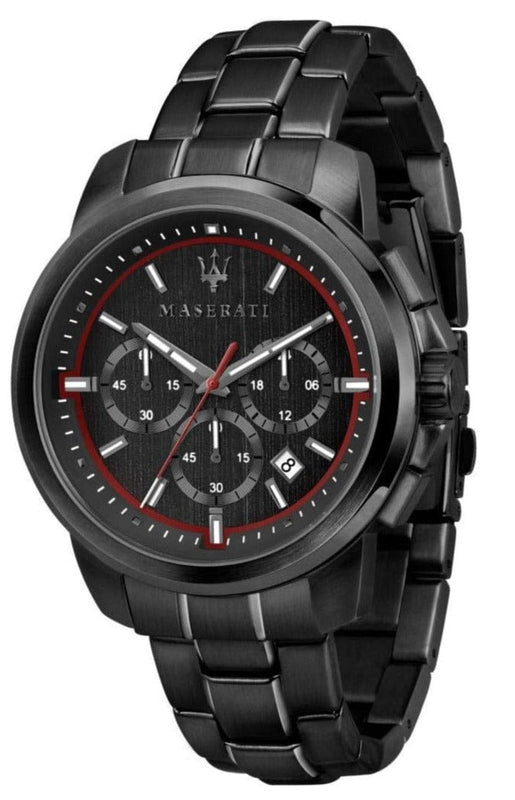 Buy Shop Maserati Successo 44mm Black Dial Black Steel Strap Watch For Men - R8873621014 USA Online