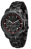Buy Shop Maserati Successo 44mm Black Dial Black Steel Strap Watch For Men - R8873621014 USA Online