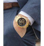 Buy Shop Maserati Successo 44mm Black Dial Gold Stainless Steel Strap Watch For Men - R8873621013 USA Online