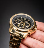 Buy Shop Maserati Successo 44mm Black Dial Gold Stainless Steel Strap Watch For Men - R8873621013 USA Online