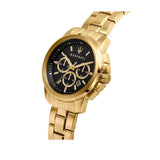 Buy Shop Maserati Successo 44mm Black Dial Gold Stainless Steel Strap Watch For Men - R8873621013 USA Online