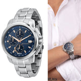 Buy Shop Maserati Successo 44mm Solar Blue Stainless Steel Watch For Men - R8873645004 USA Online