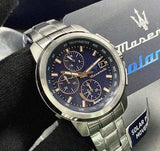 Buy Shop Maserati Successo 44mm Solar Blue Stainless Steel Watch For Men - R8873645004 USA Online