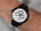 Buy Shop Maserati Successo 44mm White Dial Black Silicone Strap Watch For Men - R8871621010 USA Online