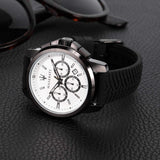 Buy Shop Maserati Successo 44mm White Dial Black Silicone Strap Watch For Men - R8871621010 USA Online