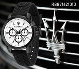 Buy Shop Maserati Successo 44mm White Dial Black Silicone Strap Watch For Men - R8871621010 USA Online