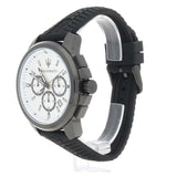Buy Shop Maserati Successo 44mm White Dial Black Silicone Strap Watch For Men - R8871621010 USA Online