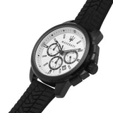 Buy Shop Maserati Successo 44mm White Dial Black Silicone Strap Watch For Men - R8871621010 USA Online