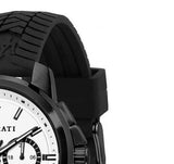 Buy Shop Maserati Successo 44mm White Dial Black Silicone Strap Watch For Men - R8871621010 USA Online