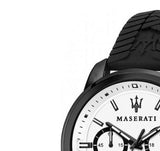 Buy Shop Maserati Successo 44mm White Dial Black Silicone Strap Watch For Men - R8871621010 USA Online