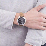 Buy Shop Maserati Successo Black Dial Beige Leather Strap Watch For Men - R8851121004 USA Online