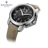 Buy Shop Maserati Successo Black Dial Beige Leather Strap Watch For Men - R8851121004 USA Online