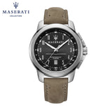 Buy Shop Maserati Successo Black Dial Beige Leather Strap Watch For Men - R8851121004 USA Online