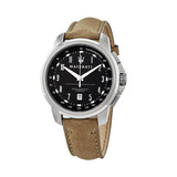 Buy Shop Maserati Successo Black Dial Beige Leather Strap Watch For Men - R8851121004 USA Online