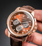 Buy Shop Maserati Successo Brown Dial Brown Leather Strap Watch For Men - R8871621004 USA Online
