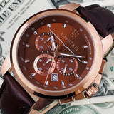 Buy Shop Maserati Successo Brown Dial Brown Leather Strap Watch For Men - R8871621004 USA Online