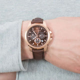 Buy Shop Maserati Successo Brown Dial Brown Leather Strap Watch For Men - R8871621004 USA Online