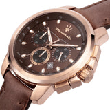 Buy Shop Maserati Successo Brown Dial Brown Leather Strap Watch For Men - R8871621004 USA Online