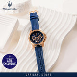 Buy Shop Maserati Successo Chronograph Blue Dial Blue Silicone Strap Watch for Men - R8871621034 USA Online