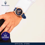 Buy Shop Maserati Successo Chronograph Blue Dial Blue Silicone Strap Watch for Men - R8871621034 USA Online