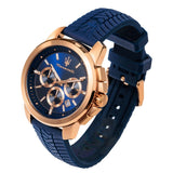 Buy Shop Maserati Successo Chronograph Blue Dial Blue Silicone Strap Watch for Men - R8871621034 USA Online