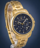 Buy Shop Maserati Successo Chronograph Blue Dial Gold Steel Strap Watch For Men - R8873621021 USA Online