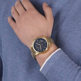 Buy Shop Maserati Successo Chronograph Blue Dial Gold Steel Strap Watch For Men - R8873621021 USA Online