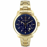 Buy Shop Maserati Successo Chronograph Blue Dial Gold Steel Strap Watch For Men - R8873621021 USA Online