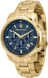 Buy Shop Maserati Successo Chronograph Blue Dial Gold Steel Strap Watch For Men - R8873621021 USA Online