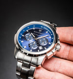 Buy Shop Maserati Successo Chronograph Blue Dial Silver Steel Strap Watch For Men - R8873621002 USA Online