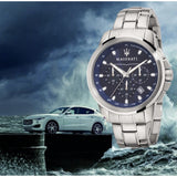 Buy Shop Maserati Successo Chronograph Blue Dial Silver Steel Strap Watch For Men - R8873621002 USA Online