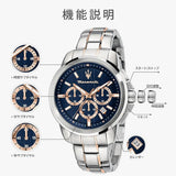 Buy Shop Maserati Successo Chronograph Blue Dial Silver Steel Strap Watch for Men - R8873621037 USA Online