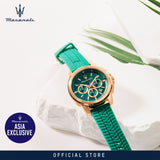 Buy Shop Maserati Successo Chronograph Green Dial Green Silicone Strap Watch for Men - R8871621038 USA Online
