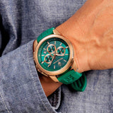 Buy Shop Maserati Successo Chronograph Green Dial Green Silicone Strap Watch for Men - R8871621038 USA Online