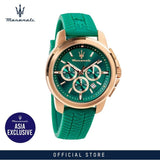 Buy Shop Maserati Successo Chronograph Green Dial Green Silicone Strap Watch for Men - R8871621038 USA Online