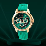 Buy Shop Maserati Successo Chronograph Green Dial Green Silicone Strap Watch for Men - R8871621038 USA Online