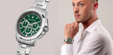 Buy Shop Maserati Successo Chronograph Green Dial Silver Steel Strap Watch For Men - R8873621017 USA Online