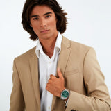 Buy Shop Maserati Successo Chronograph Green Dial Silver Steel Strap Watch For Men - R8873621017 USA Online