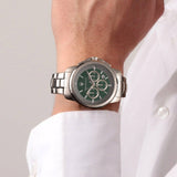 Buy Shop Maserati Successo Chronograph Green Dial Silver Steel Strap Watch For Men - R8873621017 USA Online