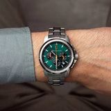 Buy Shop Maserati Successo Chronograph Green Dial Silver Steel Strap Watch for Men - R8873621043 USA Online