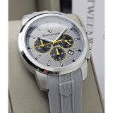 Buy Shop Maserati Successo Chronograph Grey Dial Grey Rubber Strap Watch for Men - R8871621043 USA Online