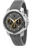 Buy Shop Maserati Successo Chronograph Grey Dial Grey Rubber Strap Watch for Men - R8871621043 USA Online