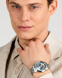 Buy Shop Maserati Successo Chronograph Ice Blue Dial Silver Steel Strap Watch for Men - R8873621044 USA Online