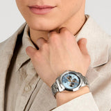Buy Shop Maserati Successo Chronograph Ice Blue Dial Silver Steel Strap Watch for Men - R8873621044 USA Online