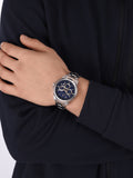 Buy Shop Maserati Successo Chronograph Quartz Blue Dial Silver Steel Strap Watch For Men - R8873621016 USA Online