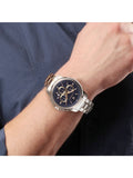 Buy Shop Maserati Successo Chronograph Quartz Blue Dial Silver Steel Strap Watch For Men - R8873621016 USA Online