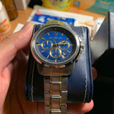 Buy Shop Maserati Successo Chronograph Quartz Blue Dial Silver Steel Strap Watch For Men - R8873621016 USA Online