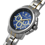 Buy Shop Maserati Successo Chronograph Quartz Blue Dial Silver Steel Strap Watch For Men - R8873621016 USA Online